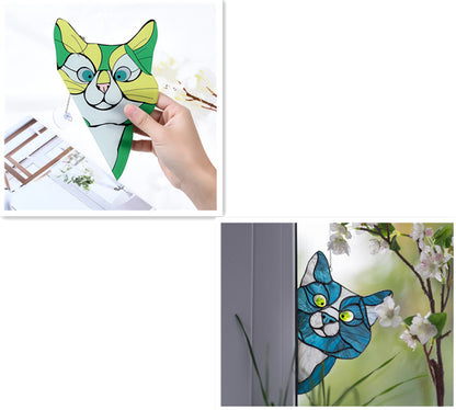 Stained Glass Cat Window Hanger Decoration