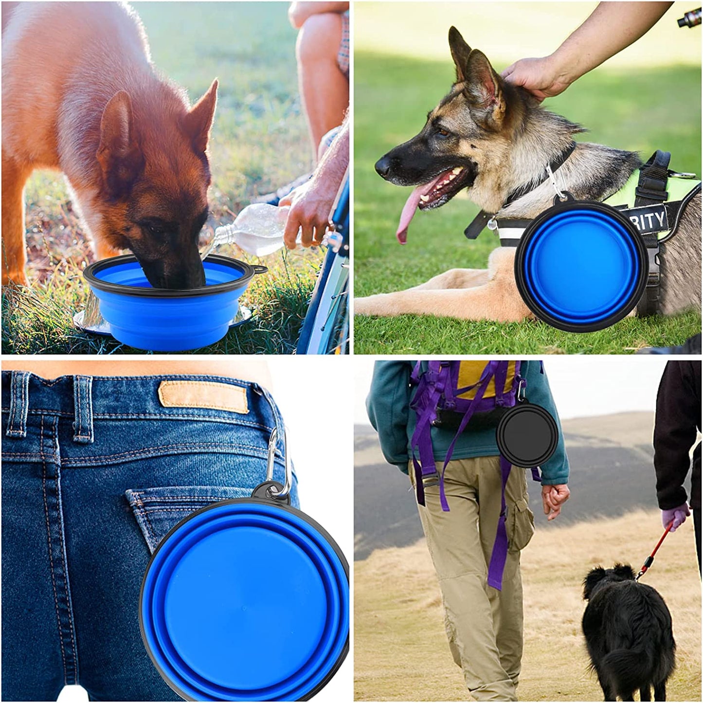 350 And 1000ML Dog Bowls Folding Silicone Puppy Food Container Portable Cat Water Feeder For Travel Walking Pet Supplies