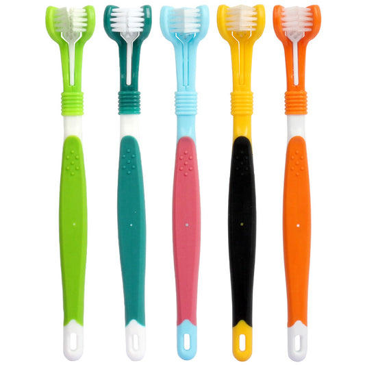 Pet Supplies Three-head Toothbrush Oral Cleaning
